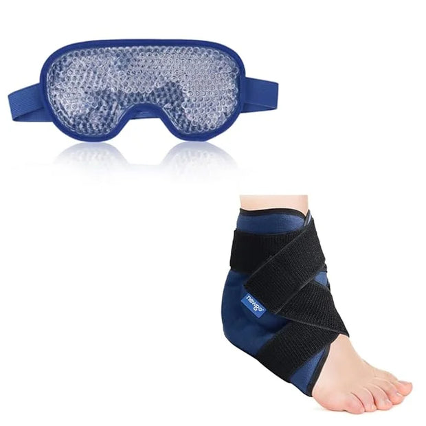 NEWGO Bundle of Cooling Eye Mask and Ankle Foot Ice Wrap - Product Image