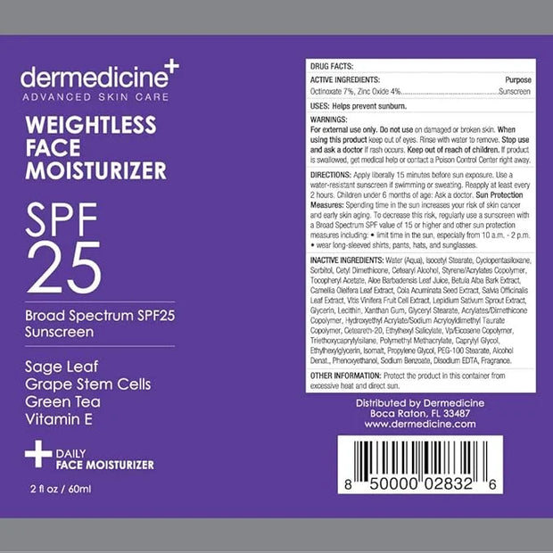 Weightless Daily Face Moisturizer Zinc