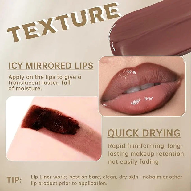 Peel Off Lip Liner Stain Tattoo, Long Lasting Waterproof Lip Stain Peel off, Tattoo Nude Lip Liner and Lip Gloss Combo, No...
