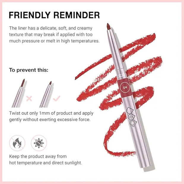 evpct Silky Smooth Lip Liner Pencil Retractable, Ruby Red Lip Liner Creamy Long-Lasting Formula for Precision Contouring M...