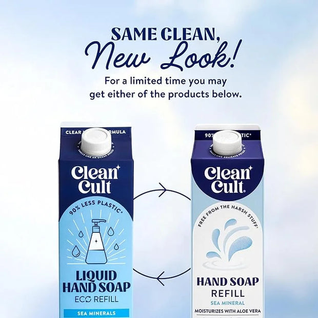 Cleancult - Liquid Hand Soap Refills - Sea Minerals - Gentle On Sensitive Skin - Made with Aloe Vera & Essential Oils - Ec...