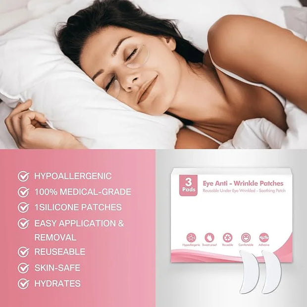 Reusable Wrinkle Patches 3 Pack - Silicone Fusion Treatment Forehead Patches for Brow Lift, Wrinkle Smoothers, Reduce Frow...