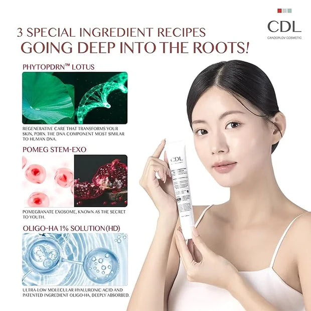 Collagen Boosting Glass Cream, Korean Glowing Skin Deep Hyrdration for 72 HR, Instant Elasticity Improving,PDRN Pomegrante...