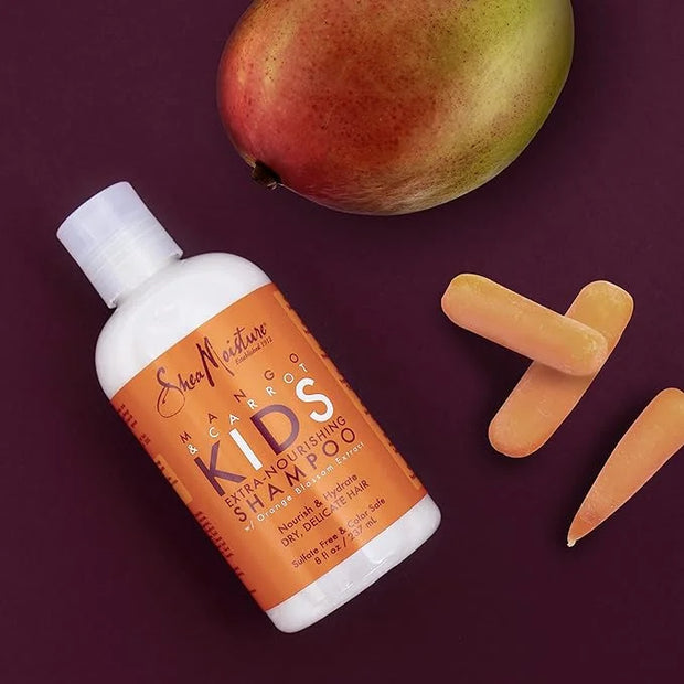 SheaMoisture Extra-Nourishing Shampoo hair care for Kids Mango Carrot with Shea Butter 8 oz - Product Image