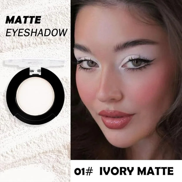 Monochrome Matte Eyeshadow Makeup Palette, Highly Pigmented Ivory White Eyeshadow Palette, Matte Pressed Powder Eye shadow...