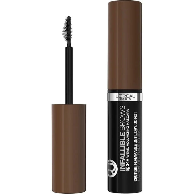 L'Oreal Paris Infallible Volumizing 24H Wear Brow Mascara, Long Lasting Eyebrow Makeup for 2X Fuller Eyebrows, 5.0 Brunett...