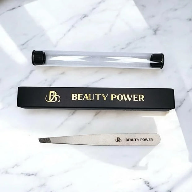 Professional Tweezers - Slant, Durable Lightweight German Stainless Steel, Ultra Precision Tweezers for Eyebrows, Facial H...
