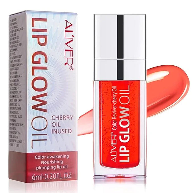 Lip Oil,Lip Glow Oil,Plumping Lip Oil Tinted,Hydrating Gloss Tinted Lip Balm,Long Lasting Nourishing Non-sticky Fresh Text...
