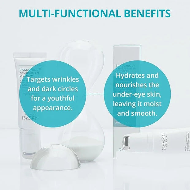 Re.SPN Bakuchiol Firming Roller Eye Cream, Niacinamide, Retinol, Adenosine, Caffeine | Self-Care, Vegan, Intense Hydration...