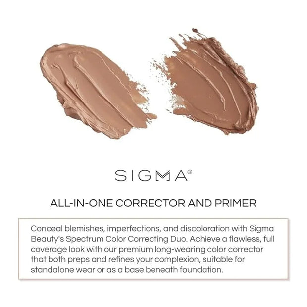 Sigma Beauty Spectrum Color-Correcting Duo – Color Correcting Cream for Concealing and Priming Skin, 2in1 Makeup Set with ...