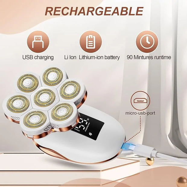 2-in-1 Electric Razors for Women, Wet/Dry 7D Rechargeable Rotary Shaver for Legs, Water Resistant Grooming Kit - Electric ...