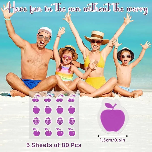 80 Pcs UV Stickers for Sunscreen, Sunscreen Stickers Reapply Reminder Know When to re-Apply Sunscreen, UV Detection Sticke...