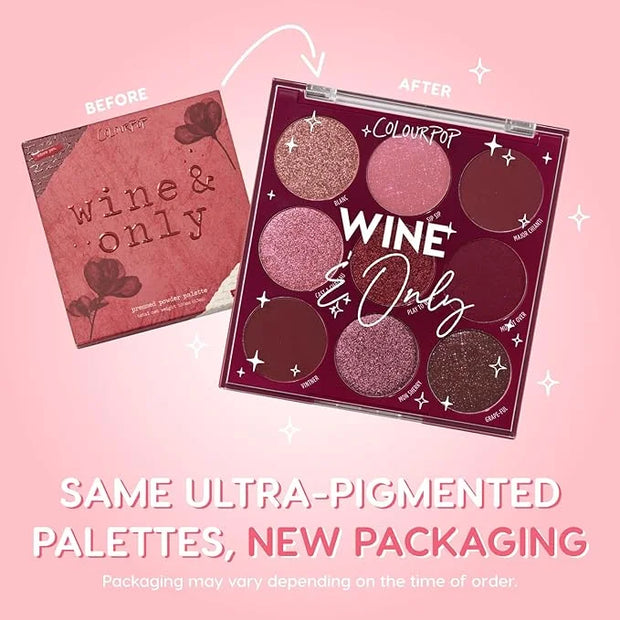 ColourPop Wine & Only Eyeshadow Palette - Deep Red & Burgundy Eye Makeup Palette with Matte, Metallic and Matte Sparkle Fi...