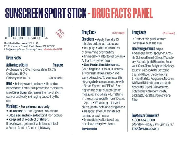 50 Sunscreen Sport Stick with Broad Spectrum SPF 50 UVA/UVB Protection, Sweat- & Water-Resistant Portable Hands-Free Stick...