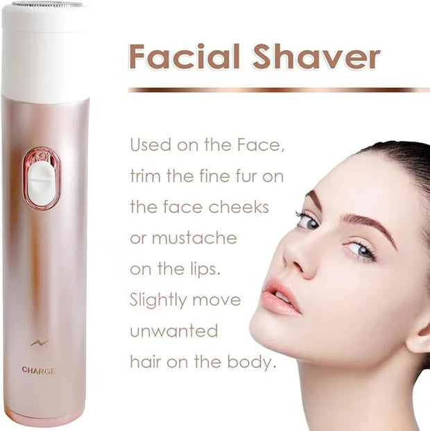 Electric Razor for Women, Hair Trimmer for Bikini Legs Womens Shaving Eyebrow Lips Body Face Beard Mustache Nose Arm Armpi...