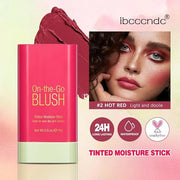 Multi-Use Cream Blush Stick,2-in-1 On-the-Go Blush for Cheek and Lip Tint,Waterproof Hydrating Tinted Solid Moisturizer Bl...