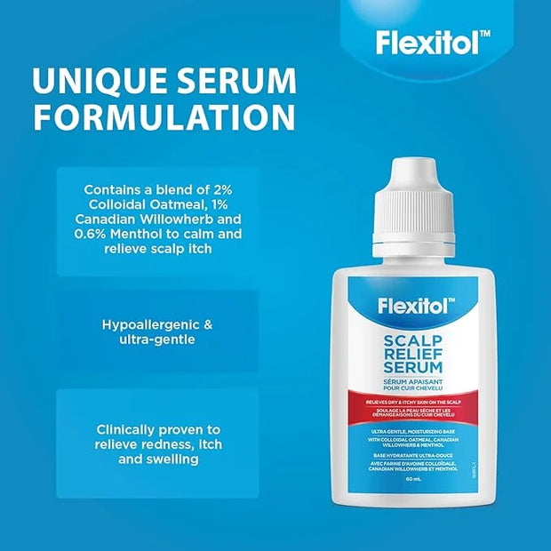 Flexitol Scalp Relief Serum for Itchy Scalp with 2% Colloidal Oatmeal, 2 Ounce - Product Image