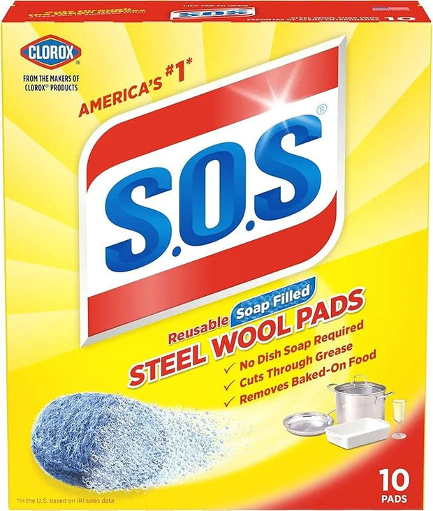 10002, Steel Wool Soap Pads, 10 Ct (2 Pack) - Product Image