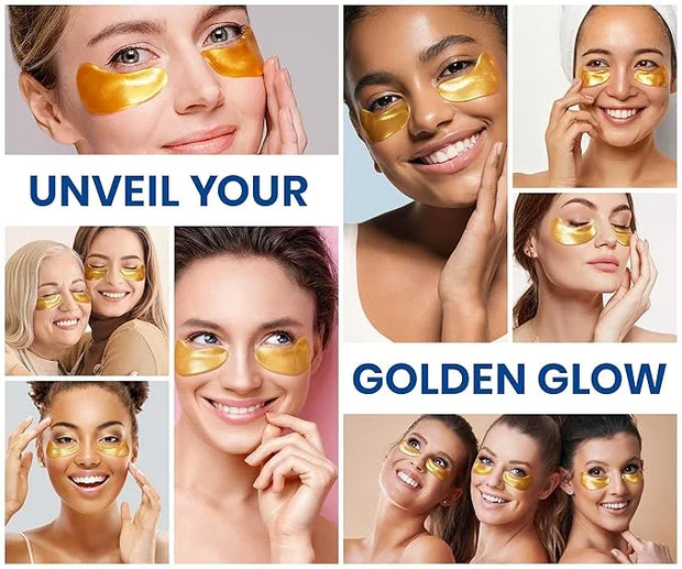 Stylia Under Eye Patches for Puffy Eyes and Dark Circles (30 Pairs) - 24k Gold Under Eye Mask with Vitamin C, Hyaluronic A...