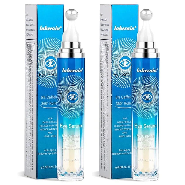5% Caffeine Eye Serum with 360° Massage Rollerball Topper,Caffeine Cream for Dark Circles,Wrinkles,Puffiness and Fine Line...