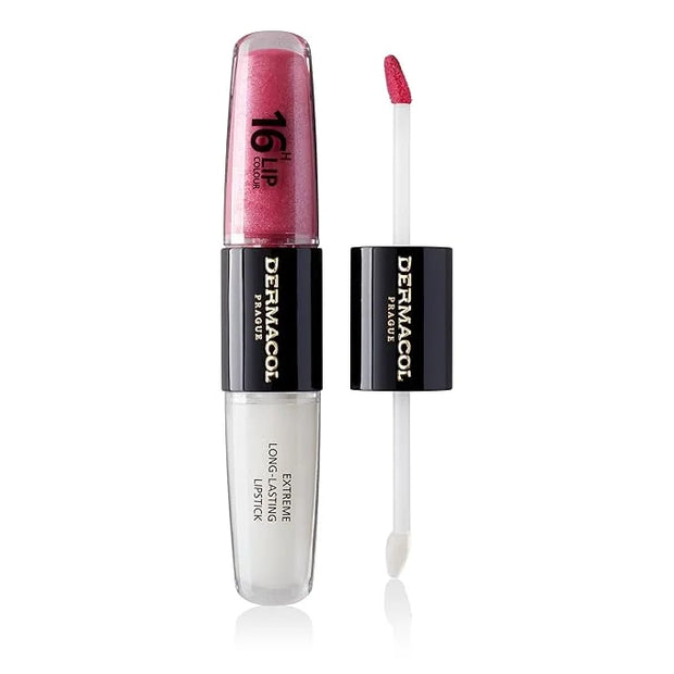 Dermacol NEW 16-Hour Lip Colour, Highly Pigmented Glossy Lip Stain, Two-Phase Lip Plumper Gloss, Kissproof Lip Makeup Prod...