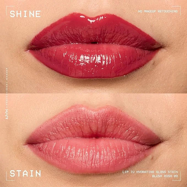 NYX PROFESSIONAL MAKEUP Lip IV Hydrating Glossy Lip Stain with 12HR Hydration - Blush Rush (Pink) - Product Image