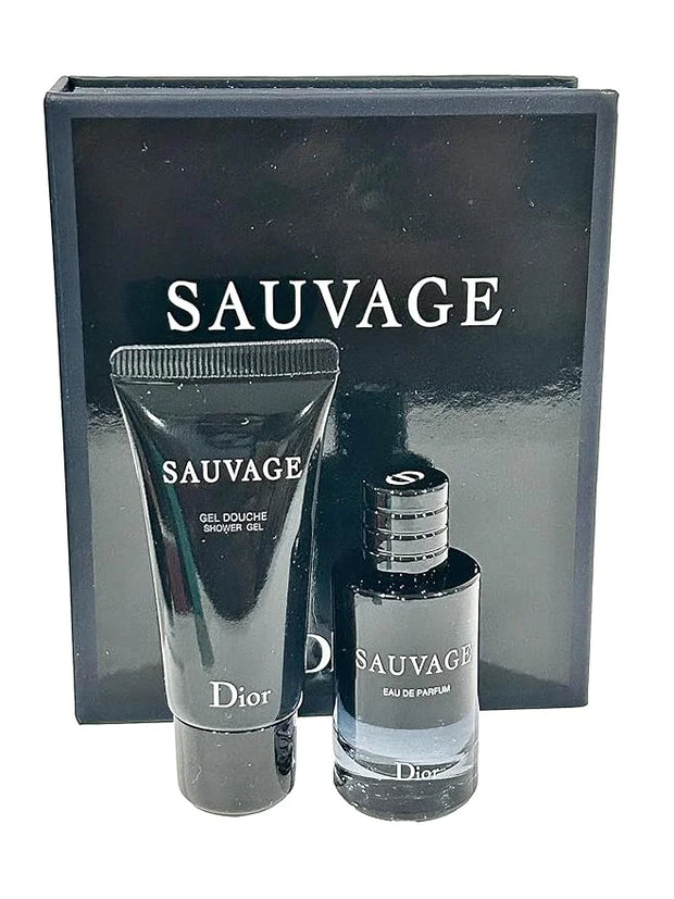Dior Sauvage Perfume for Men – Mini Fragrance Gift Set EDP & Shower Gel Duo Travel Set - Product Image