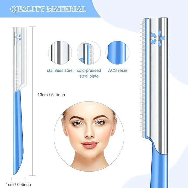 Women Facial Razor for Hair Removal - Dermaplaning Tool Peach Fuzz Trimmer, Fine Hair Remover Eyebrow Razors and Dermaplan...