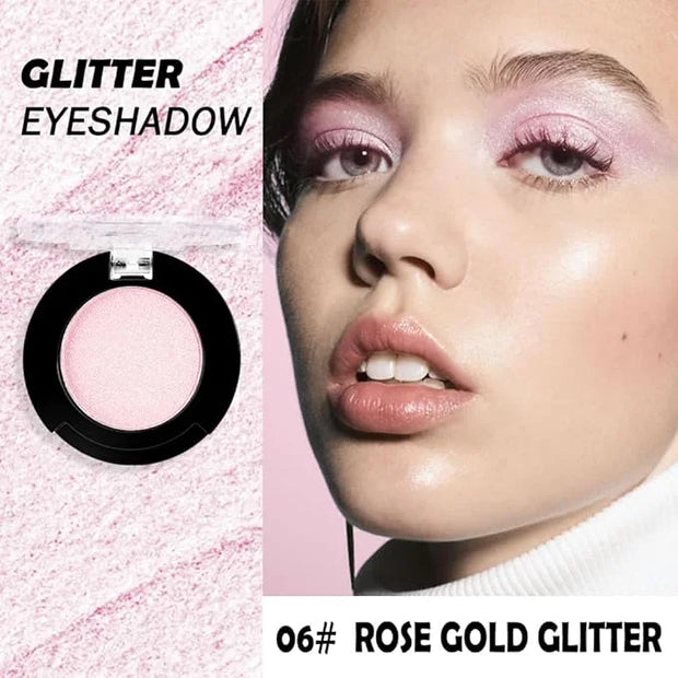 Monochrome Glitter Eyeshadow Makeup Palette, Highly Pigmented Rose Gold Eyeshadow Palette, Shimmer Pressed Powder Eye shad...