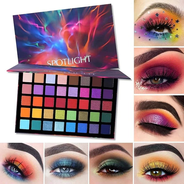 UCANBE Spotlight Eyeshadow Palette + 15 PCS Eye Brushes Makeup Set, Professional 40 Color Matte Shimmer Glitter Eye Shadow...