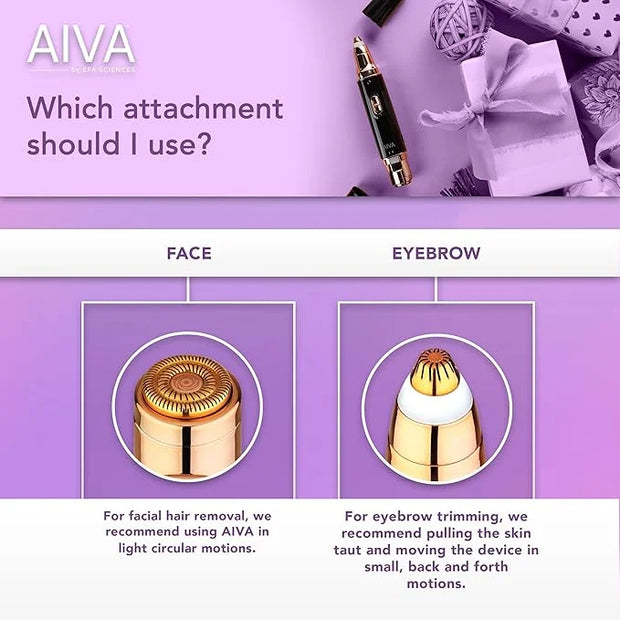 SPA SCIENCES - AIVA - The 2-in-1 Facial Hair Remover & Eyebrow Trimmer with Built-in LED Lights - Product Image