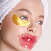 Permotary 15 Pairs Collagen Eye Mask and 15 Pcs Mositurizing Lip Mask, Under Eye Patches and Lip Pads, Crystal Patches Set...