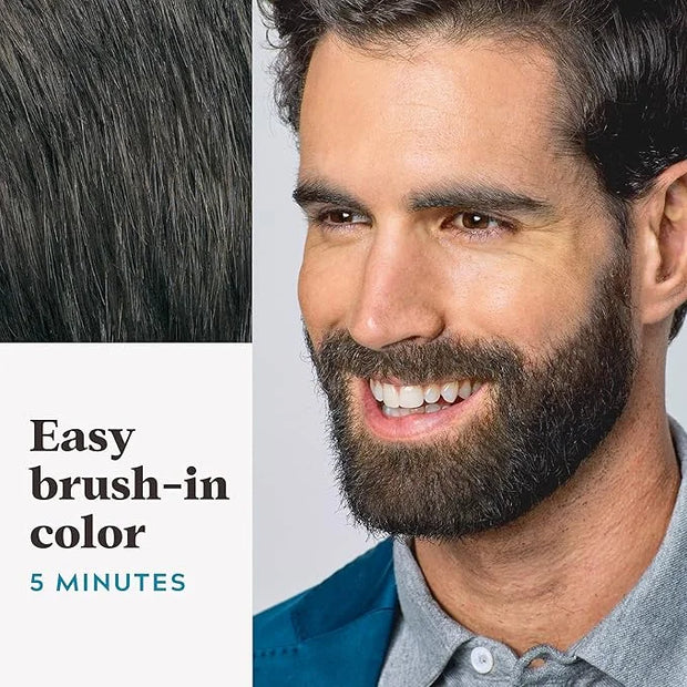 Just For Men Mustache & Beard, Beard Dye for Men with Brush, With Keratin Biotin Aloe and Coconut Oil for Healthy Facial H...