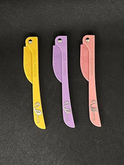 Feather Flamingo Facial Touch Up Stainless Steel Razor for Eyebrow and Face Hair Removal - 3 Pack | Foldable and Long-Last...