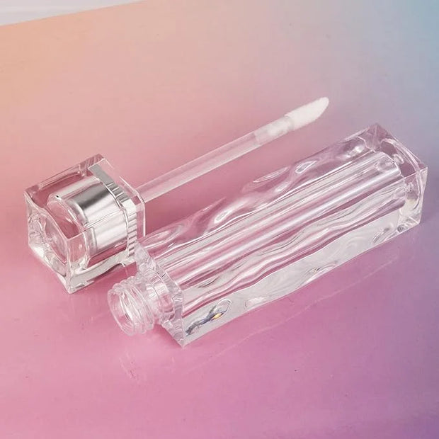 COSIDEA 10PCS Empty 4ML clear Lip Gloss Tubes Wave Square lipgloss Tube with Wand Applicator for Lip oil tint bottles cont...