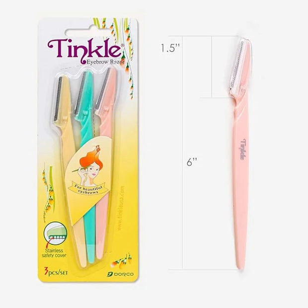 Tinkle Dermaplaning Tool 18ct, Dermaplane Razor for Women, Safe and Easy Peach Fuzz Remover, Eyebrow Trimmer with Protecti...