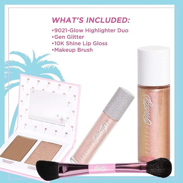 Petite 'n Pretty Makeup Set for Kids (Gold) - Face & Body Makeup for Kids, Tweens, Teens - Highlighter, Body Shimmer Glitt...