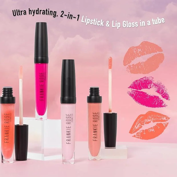 Frankie Rose Cosmetics Lip Gloss | Non-Sticky Formula, Long Lasting Lip Gloss, Bold Pigment & Hydrating Lip Gloss, Pressed...