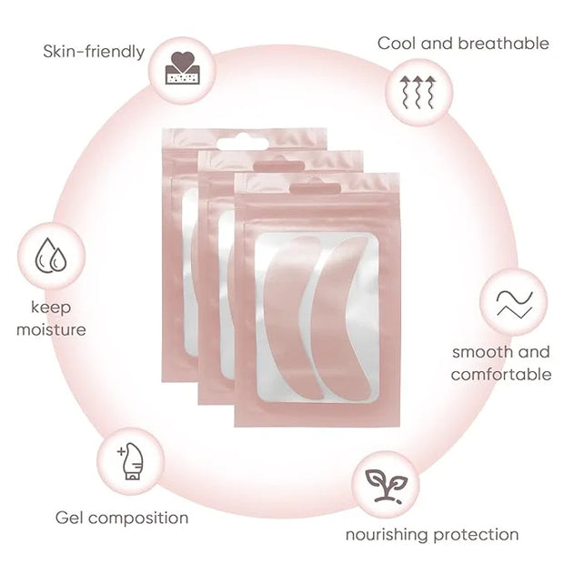 Libeauty Reusable Lash Extension eye pads 3 pairs Eyelash Lift/T-int Under Eye Gel Silicone Pads Patches Kit Soft and Skin...