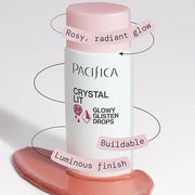 Pacifica Crystal Lit Glowy Glisten Drops – Face Makeup - Shimmery Multi-Use Liquid Blush/Highlighter for Radiant, Dewy Che...