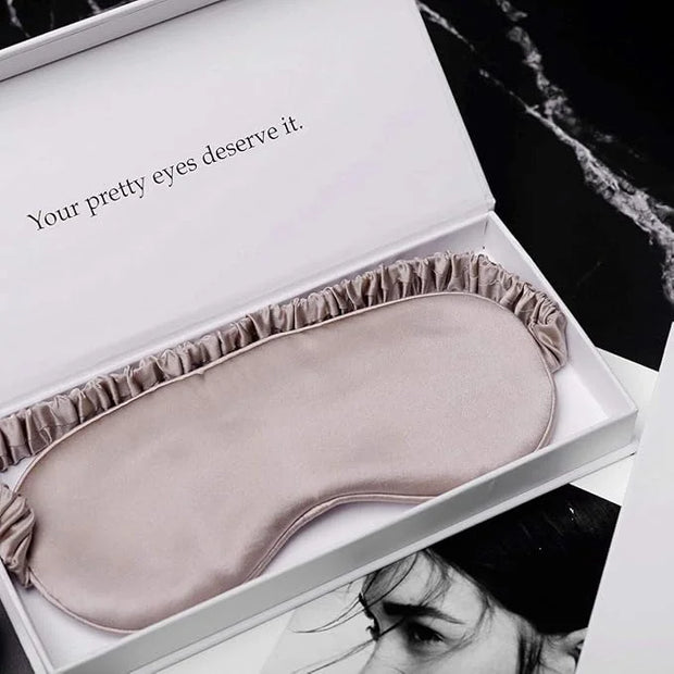 Silk Sleep Mask Light Blocking Luxury 100% Mulberry 19mm Silk Eye Mask Eye Cover Blindfold Ultra Soft Light & Comfy Anti A...
