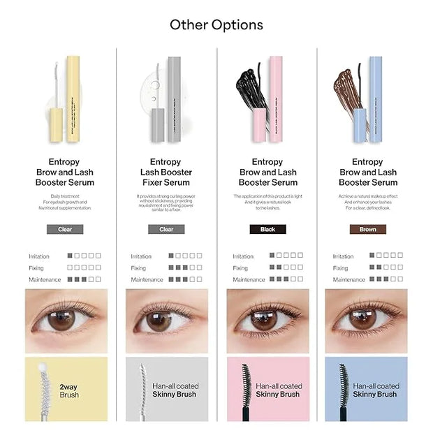 ENTROPY MAKEUP Brow & Lash Enhance Boost Serum - Eyelash Growth Serum for Fuller Lashes & Brows, Biotin & Madecassoside No...