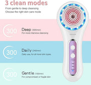 Face Scrubber Exfoliator,Facial Cleansing Brush Rechargeable IPX7 Waterproof with 5 Brush Heads,Electric Face Spin Brush f...