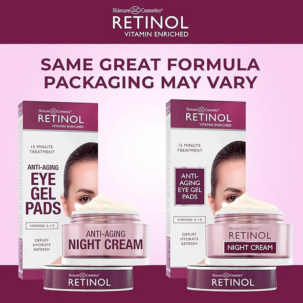 Retinol Anti-Aging Eye Gel Pads – Soothing Vitamin A Reduces Puffiness & Refreshes the Under Eye Area + Retinol Night Crea...