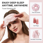 Silk Satin Sleeping Eye Mask, Pink Sleep Eye Mask Night Blindfold for Women and Men, Soft Breathable Blackout Eyeshade Eye...
