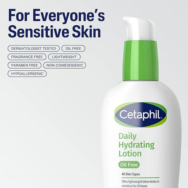 Cetaphil Daily Hydrating Lotion for Face, With Hyaluronic Acid, 3 fl oz, Lasting 24 Hour Hydration, for Combination Skin, ...