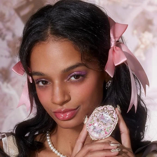 Flower Knows Strawberry Rococo Glowy Lip Gloss G01 Strawberry Macaron+Embossed Blush G01 Romantic Blossom - Product Image