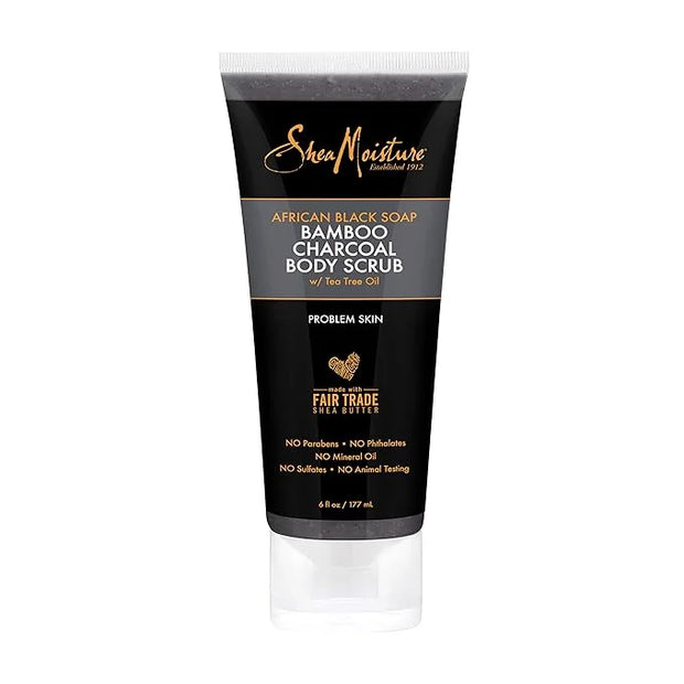 SheaMoisture African black soap bamboo charcoal body scrub exfoliate, 6 Ounce - Product Image