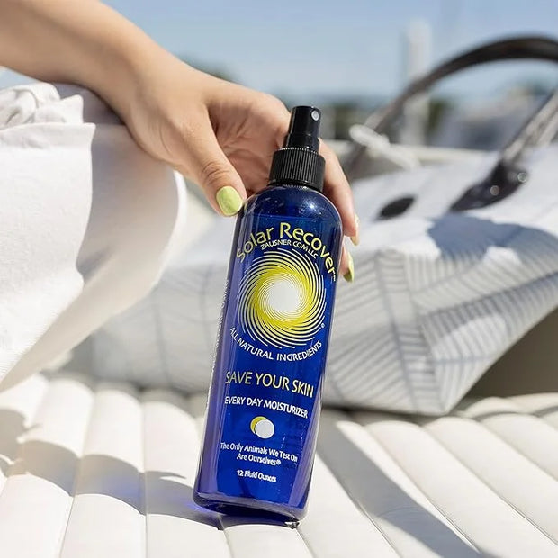 Solar Recover After Sun Moisturizing Spray + Hair Detangler Combo - 12oz Hydrating Facial and Body Mist for Sunburn Relief...