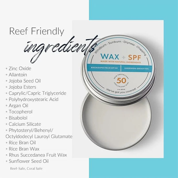 Reef Safe Sunscreen SPF 50 Mineral Face Balm, Hawaii & Mexico Approved, Biodegradable, Zinc, Allantoin, Oxybenzone & Octin...